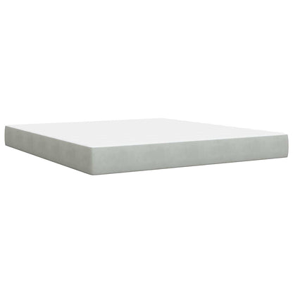 Letto ottomano con materasso Grigio Chiaro 180 x 200 cm Velluto