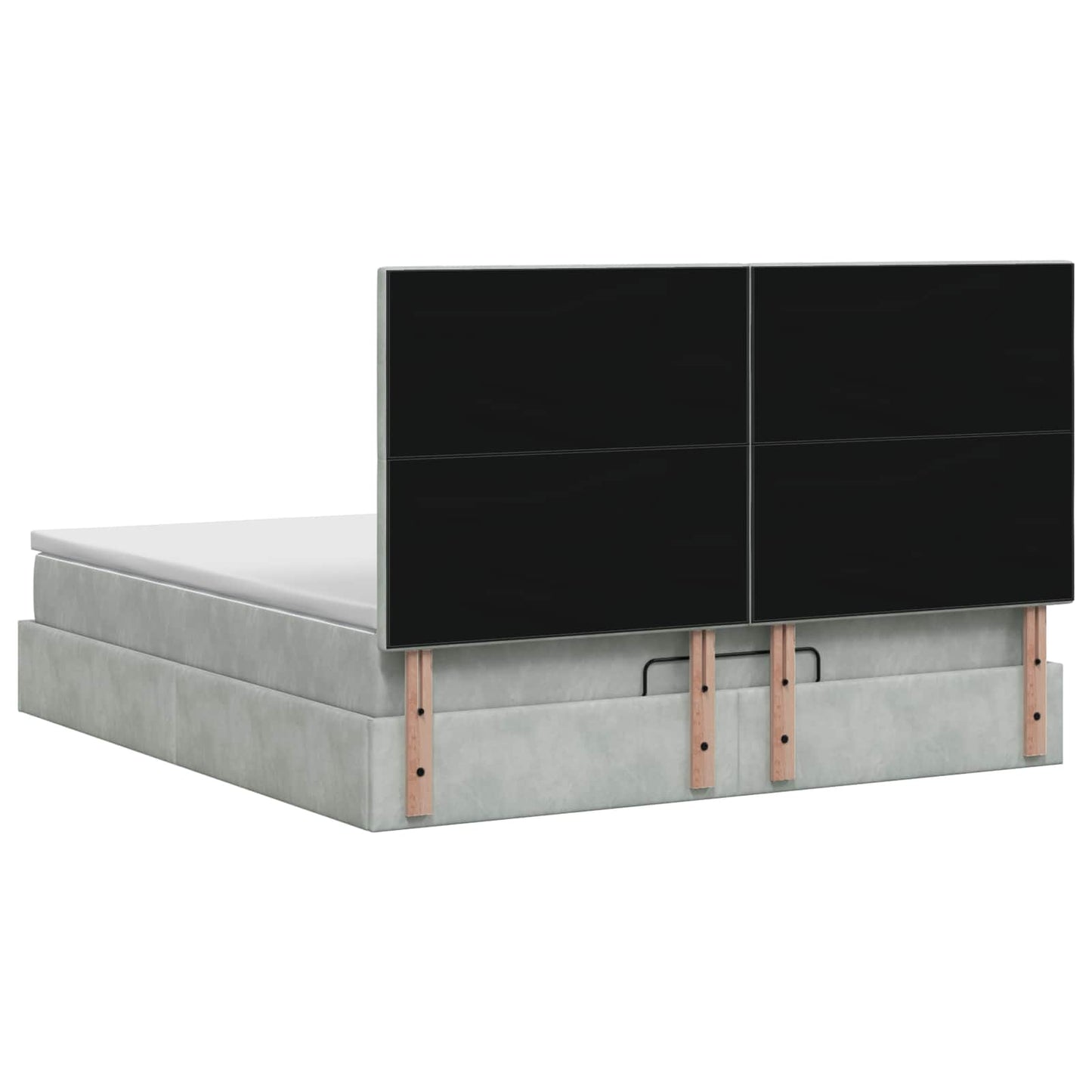 Letto ottomano con materasso Grigio Chiaro 180 x 200 cm Velluto