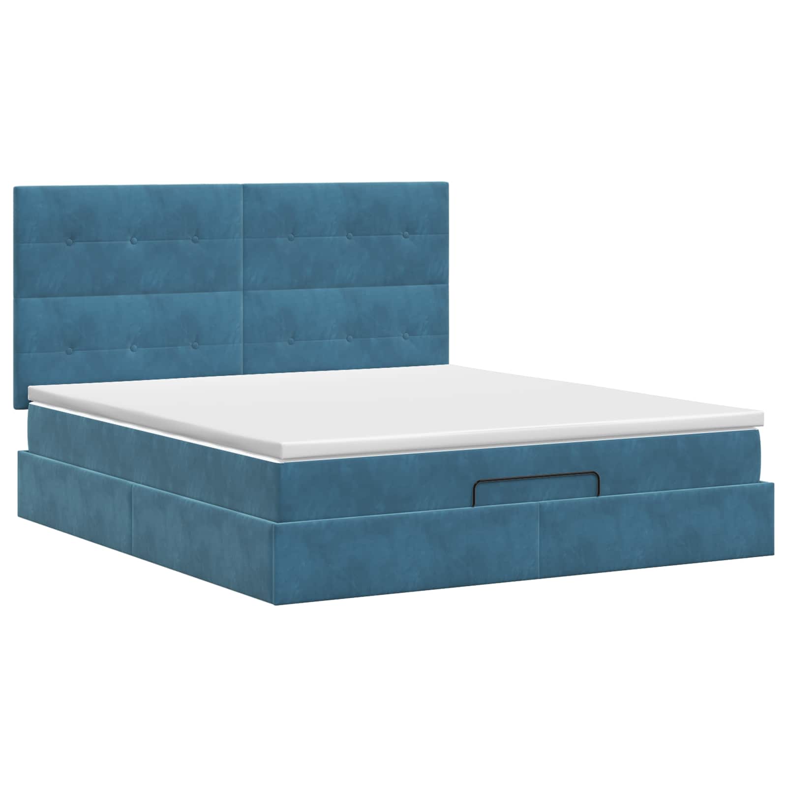 Letto ottomano con materasso Blu Scuro 180 x 200 cm Velluto | homemem39