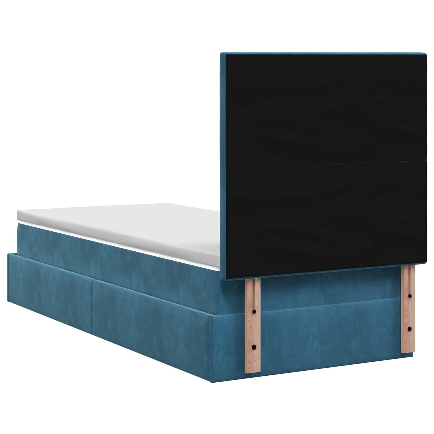 Letto ottomano con materasso Blu Scuro 80 x 200 cm Velluto | homemem39