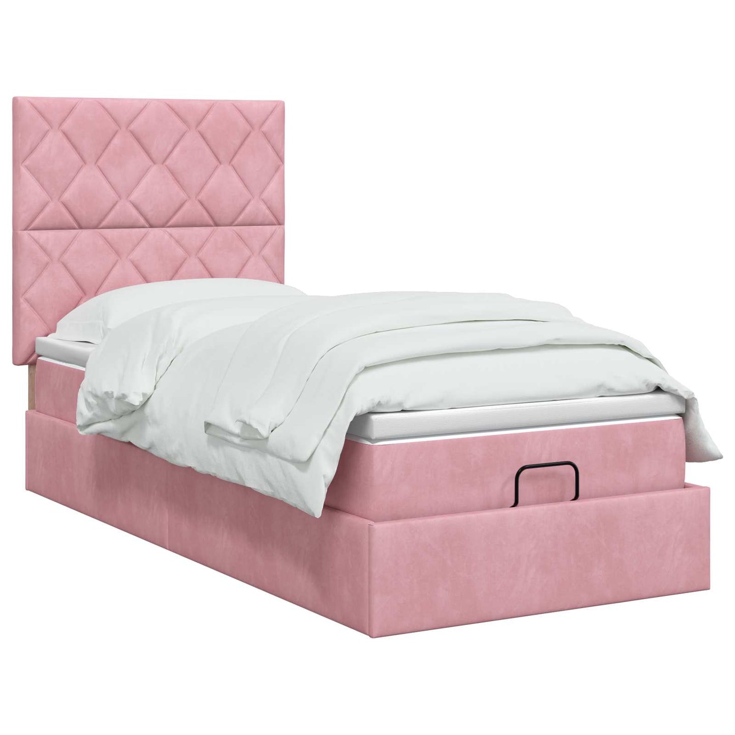 Letto ottomano con materasso Rosa 80 x 200 cm Velluto