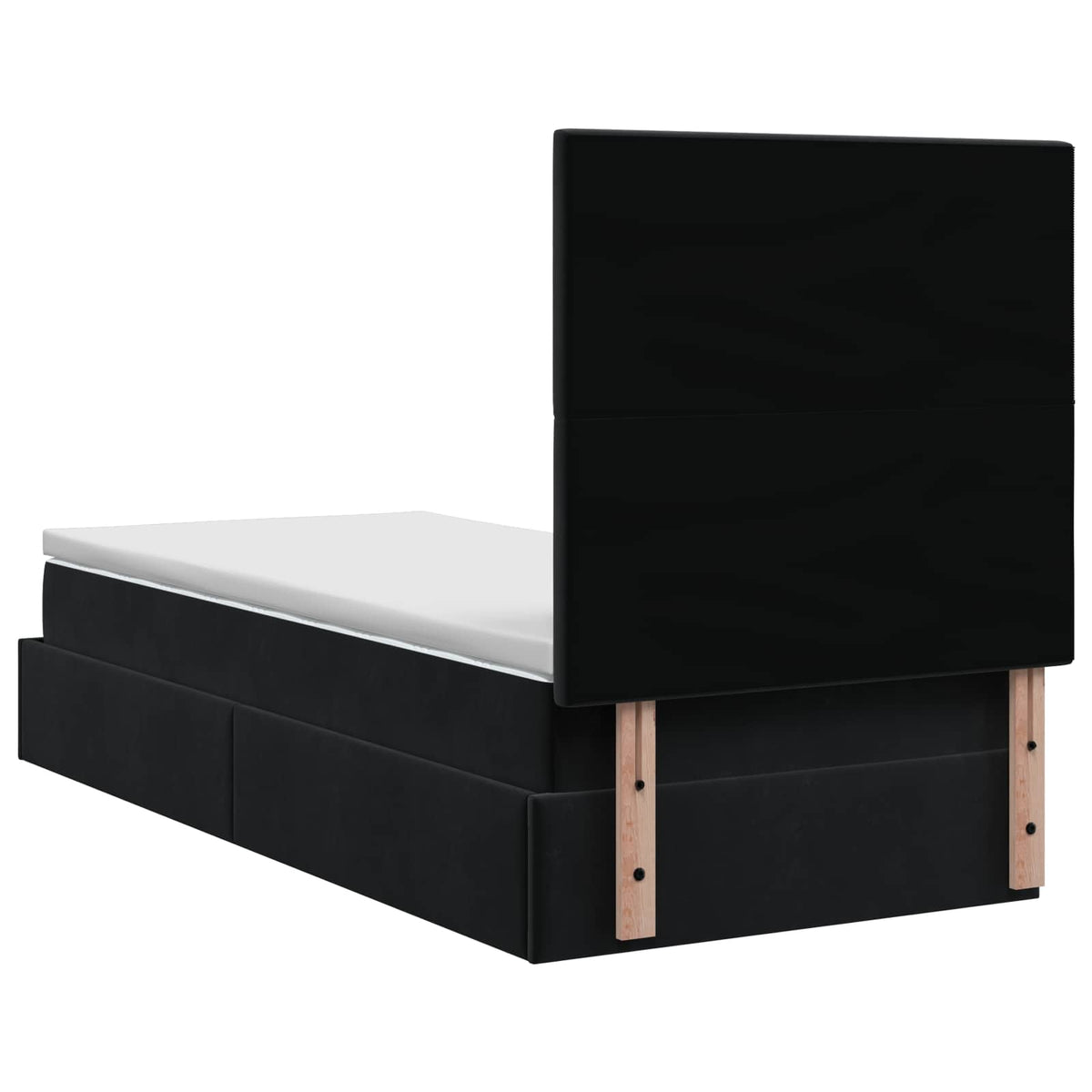 Letto ottomano con materasso Nero 90 x 190 cm Velluto | homemem39