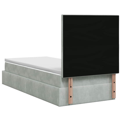 Letto ottomano con materasso Grigio Chiaro 90 x 200 cm Velluto | homemem39