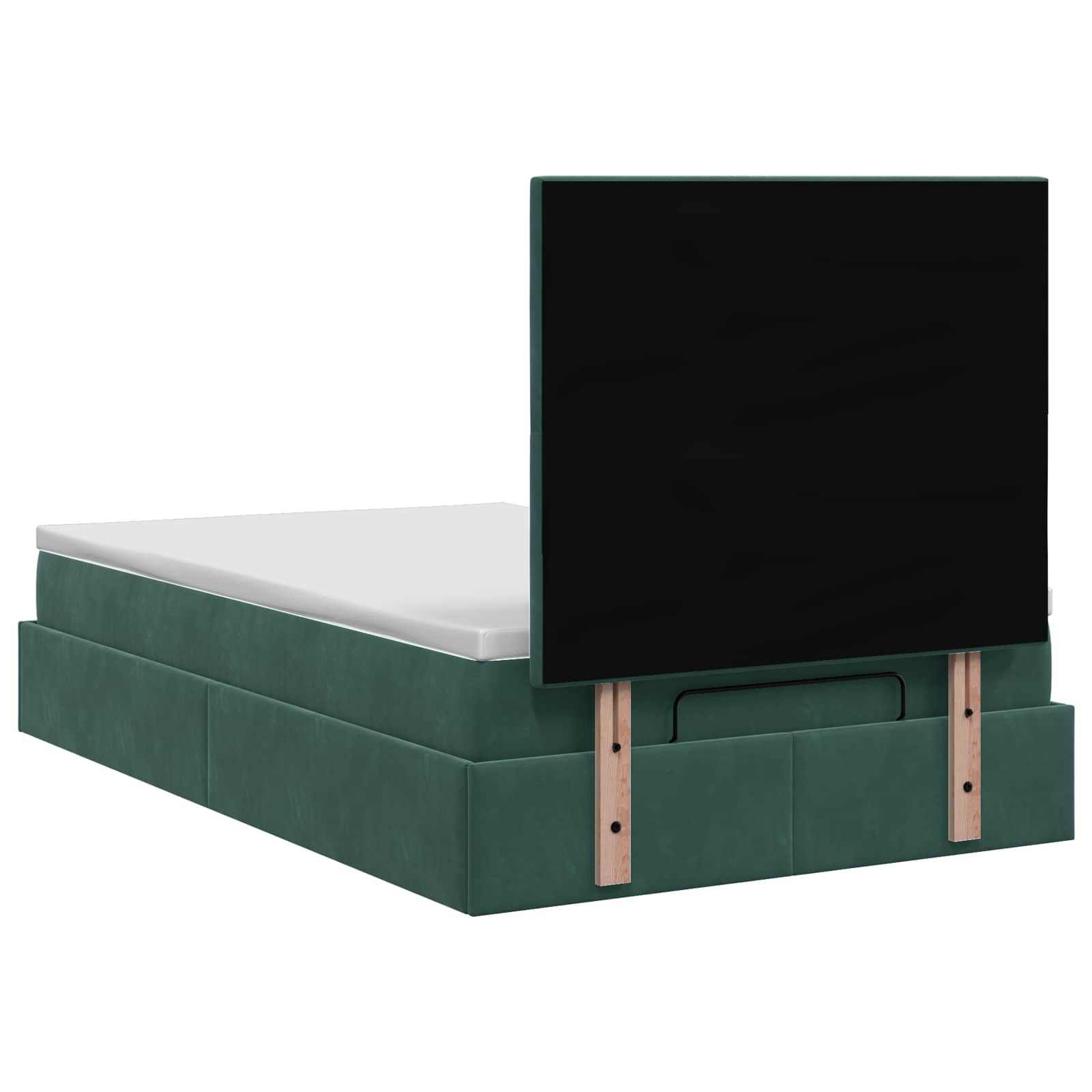 Letto ottomano con materasso Verde Scuro 120 x 190 cm Velluto | homemem39