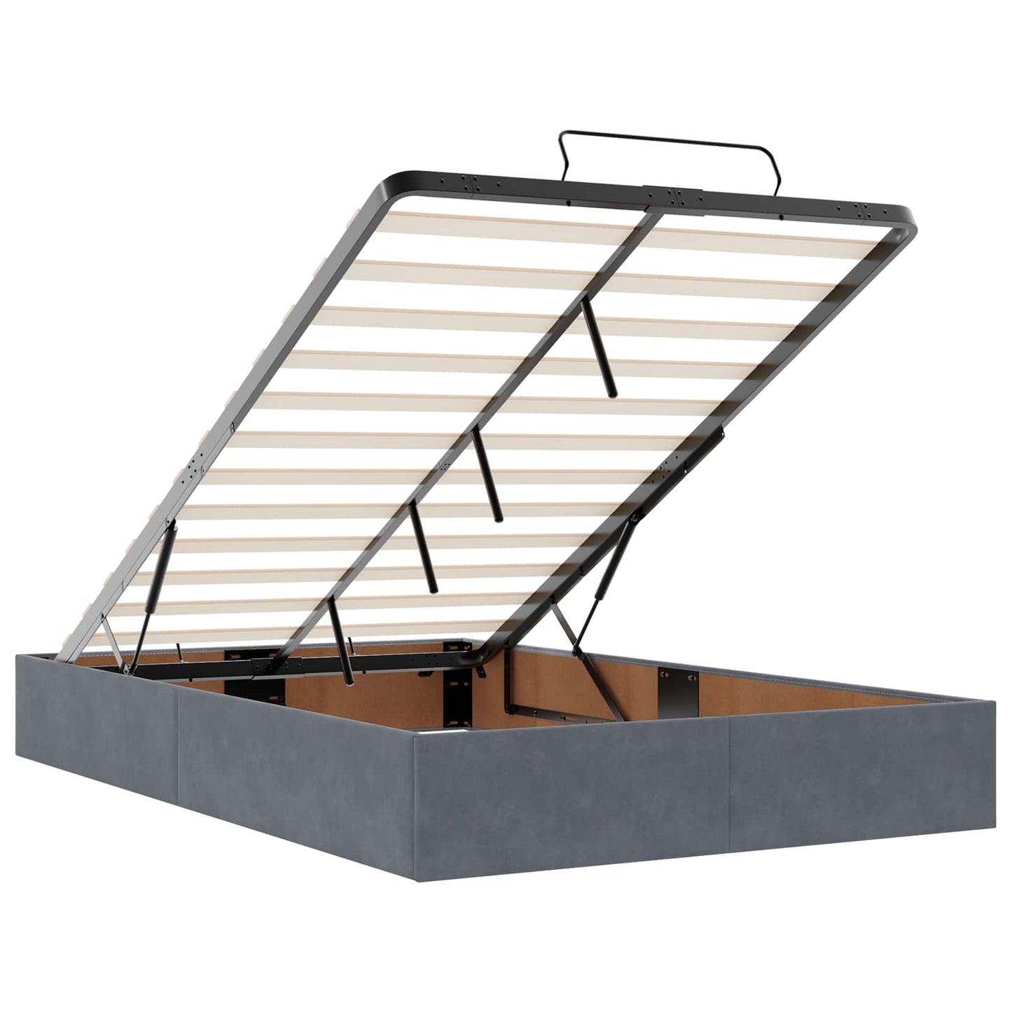 Letto ottomano con materasso Grigio Scuro 120 x 200 cm Velluto | homemem39