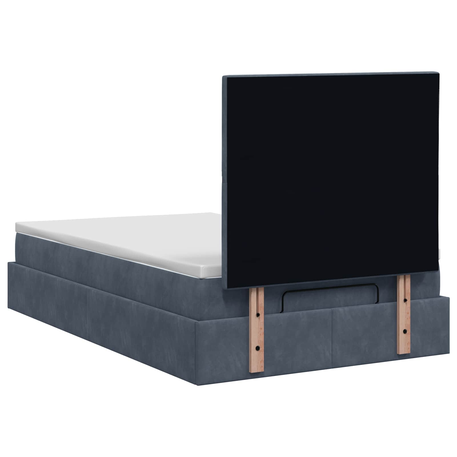 Letto ottomano con materasso Grigio Scuro 120 x 200 cm Velluto | homemem39