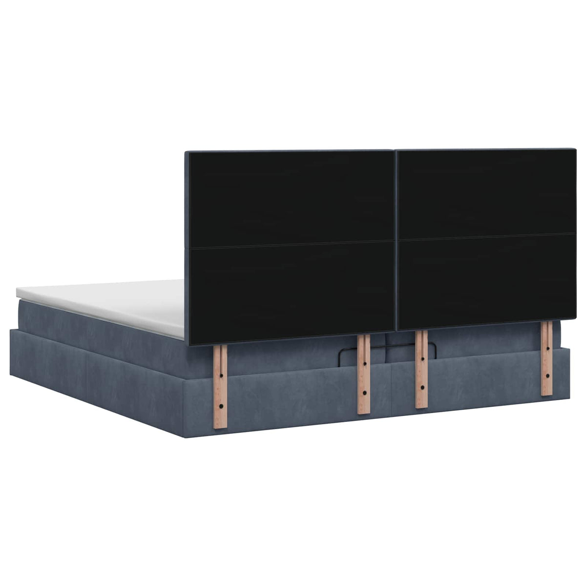 Letto ottomano con materasso Grigio Scuro 200 x 200 cm Velluto | homemem39