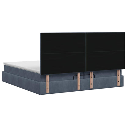 Letto ottomano con materasso Grigio Scuro 200 x 200 cm Velluto | homemem39