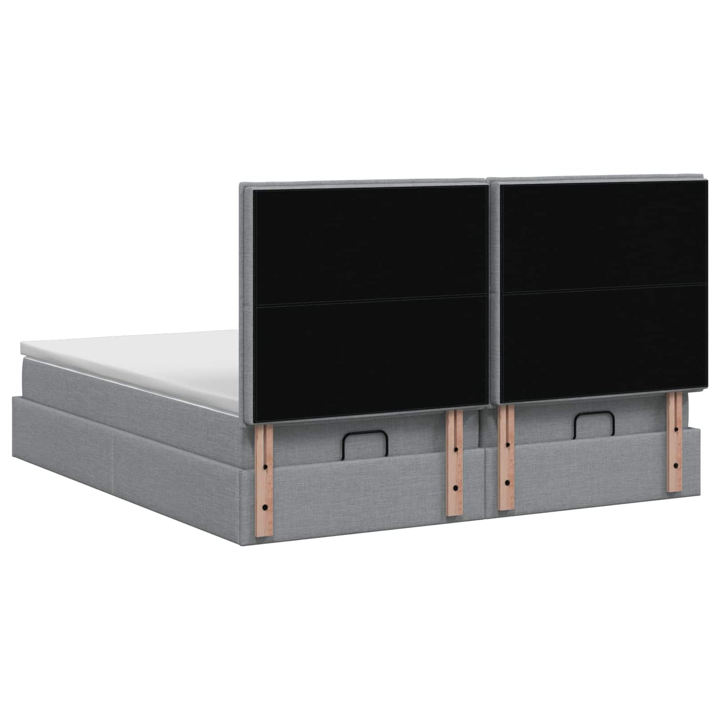 Letto ottomano con materasso 2 pz Grigio Chiaro Tessuto