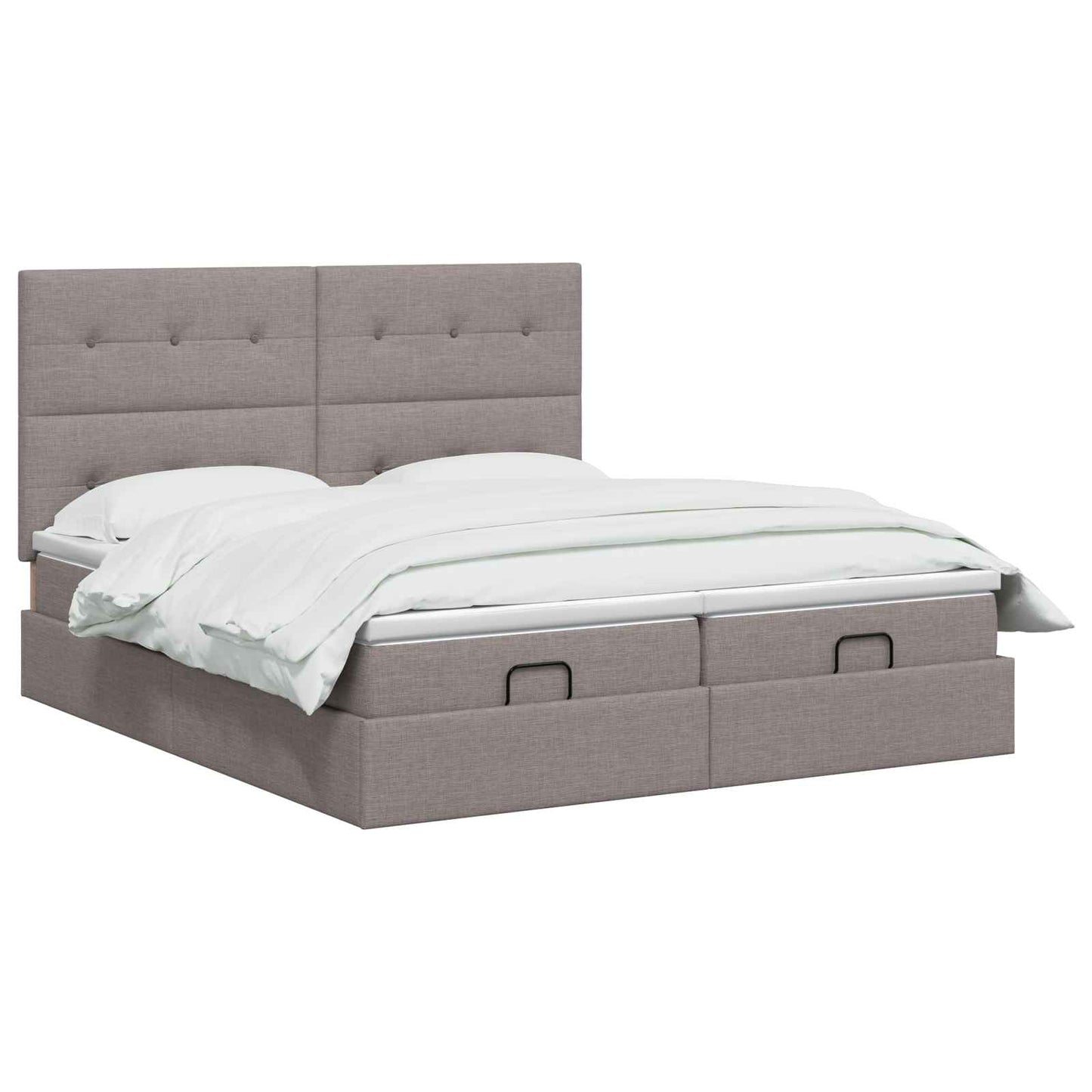 Letto ottomano con materasso con testiera 2 pz Tortora Tessuto | homemem39