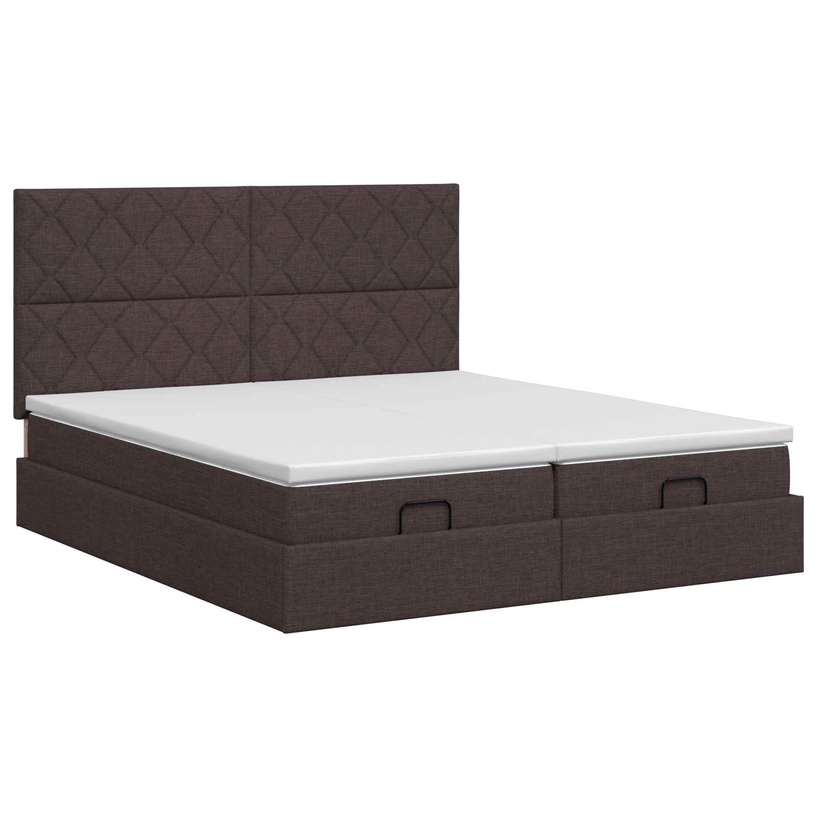 Letto ottomano con materasso 2 pz Marrone Scuro Tessuto | homemem39