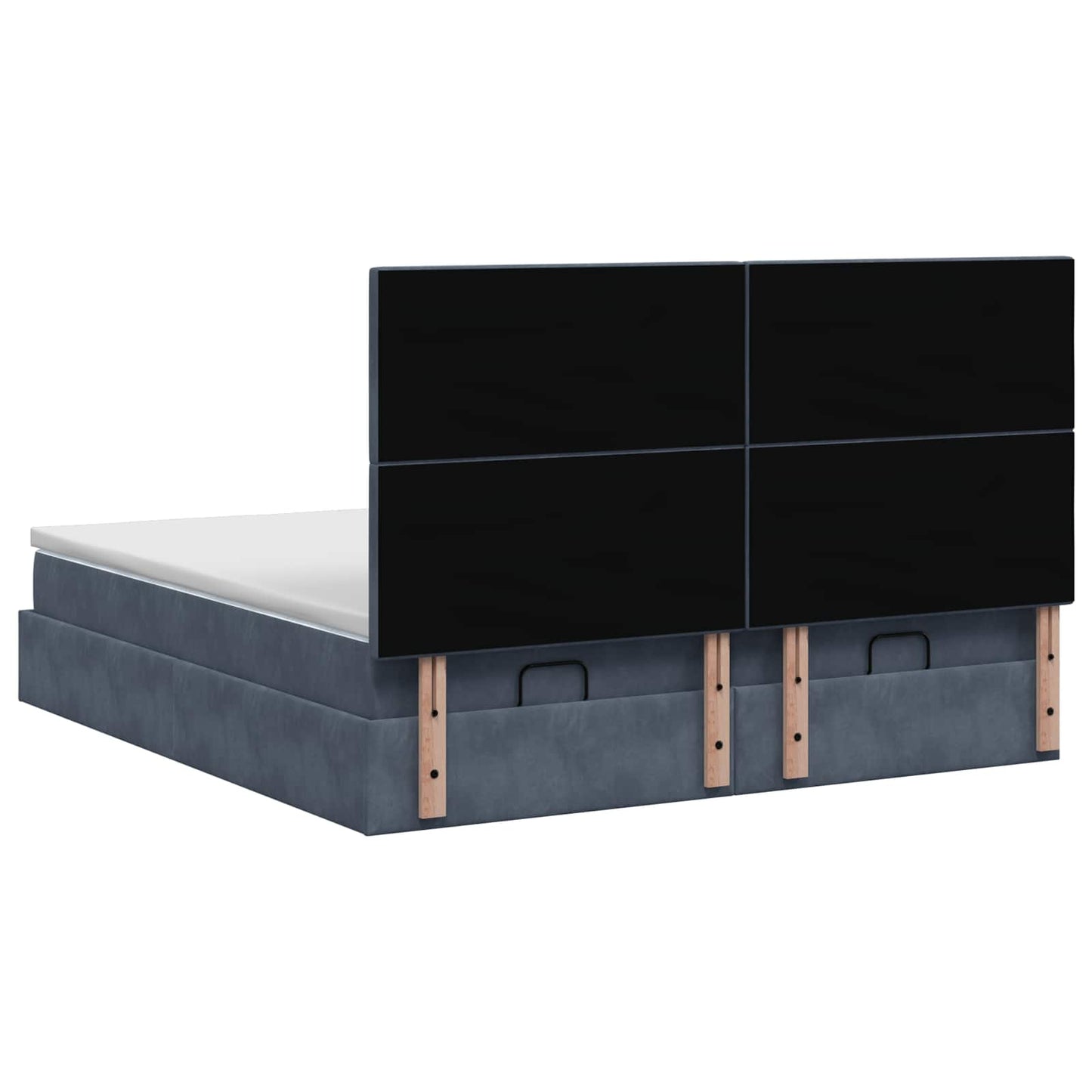 Letto ottomano con materasso 2 pz Grigio Scuro Velluto | homemem39