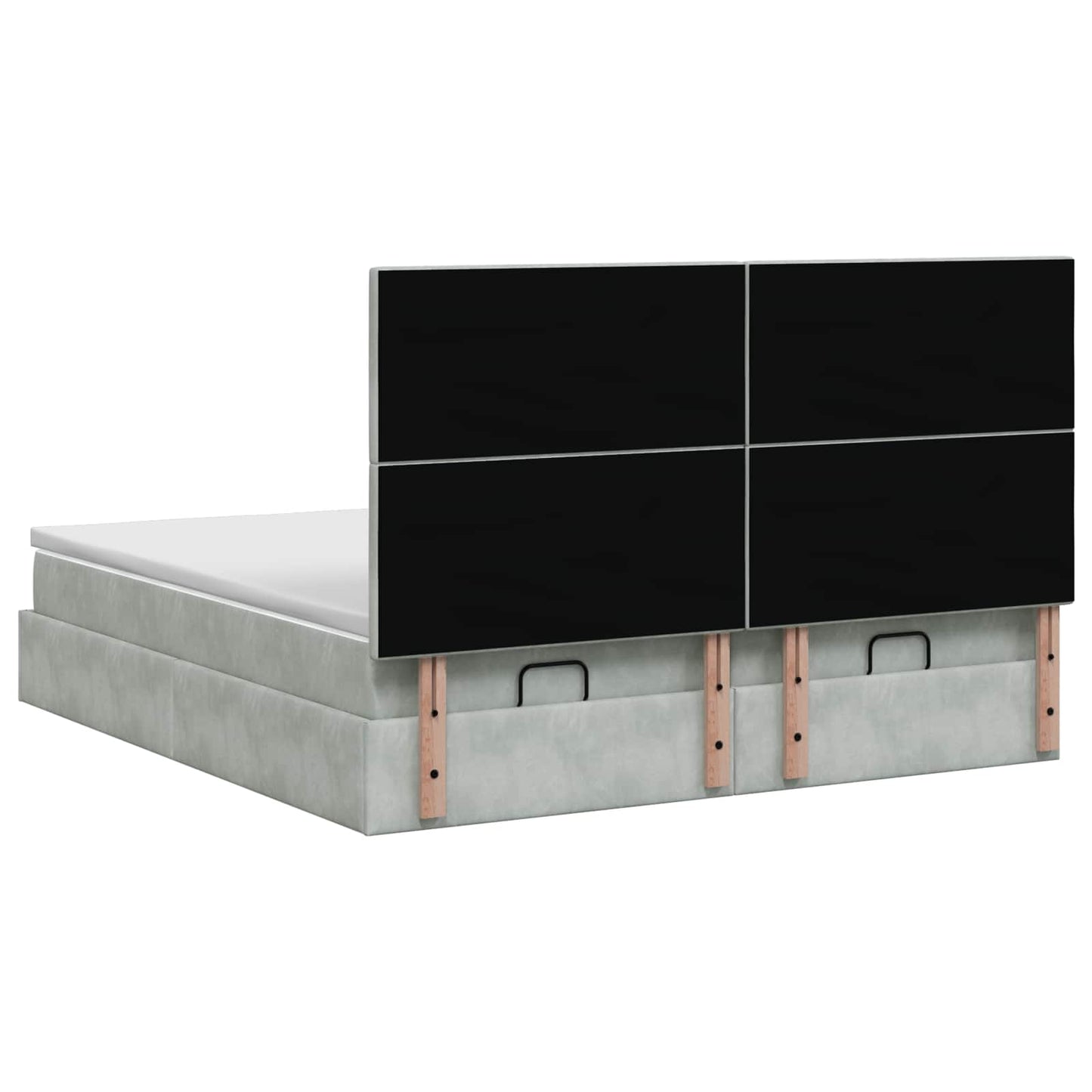 Letto ottomano con materasso 2 pz Grigio Chiaro Velluto - homemem39