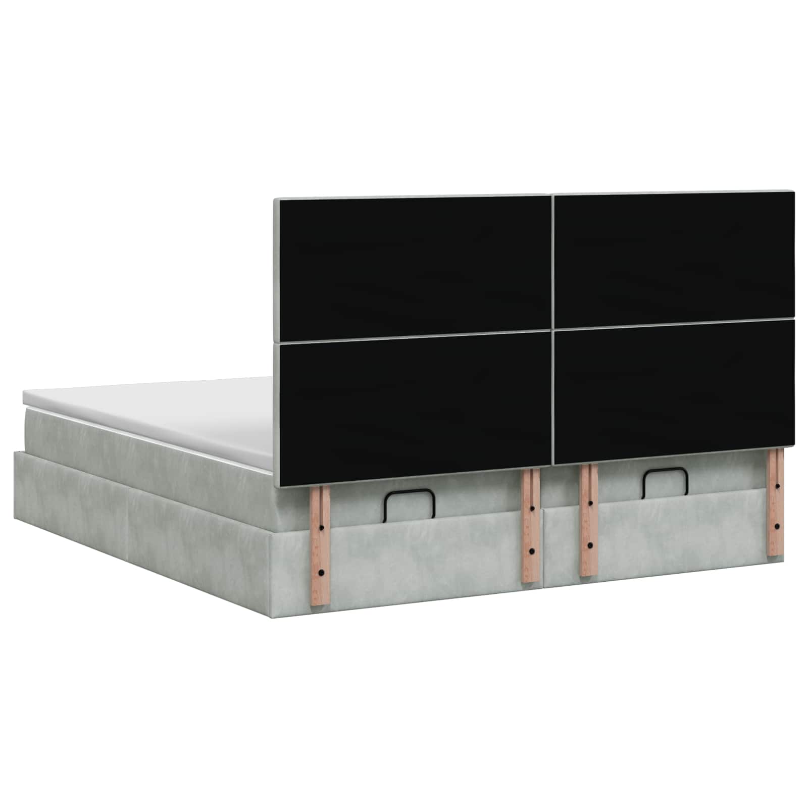 Letto ottomano con materasso 2 pz Grigio Chiaro Velluto - homemem39