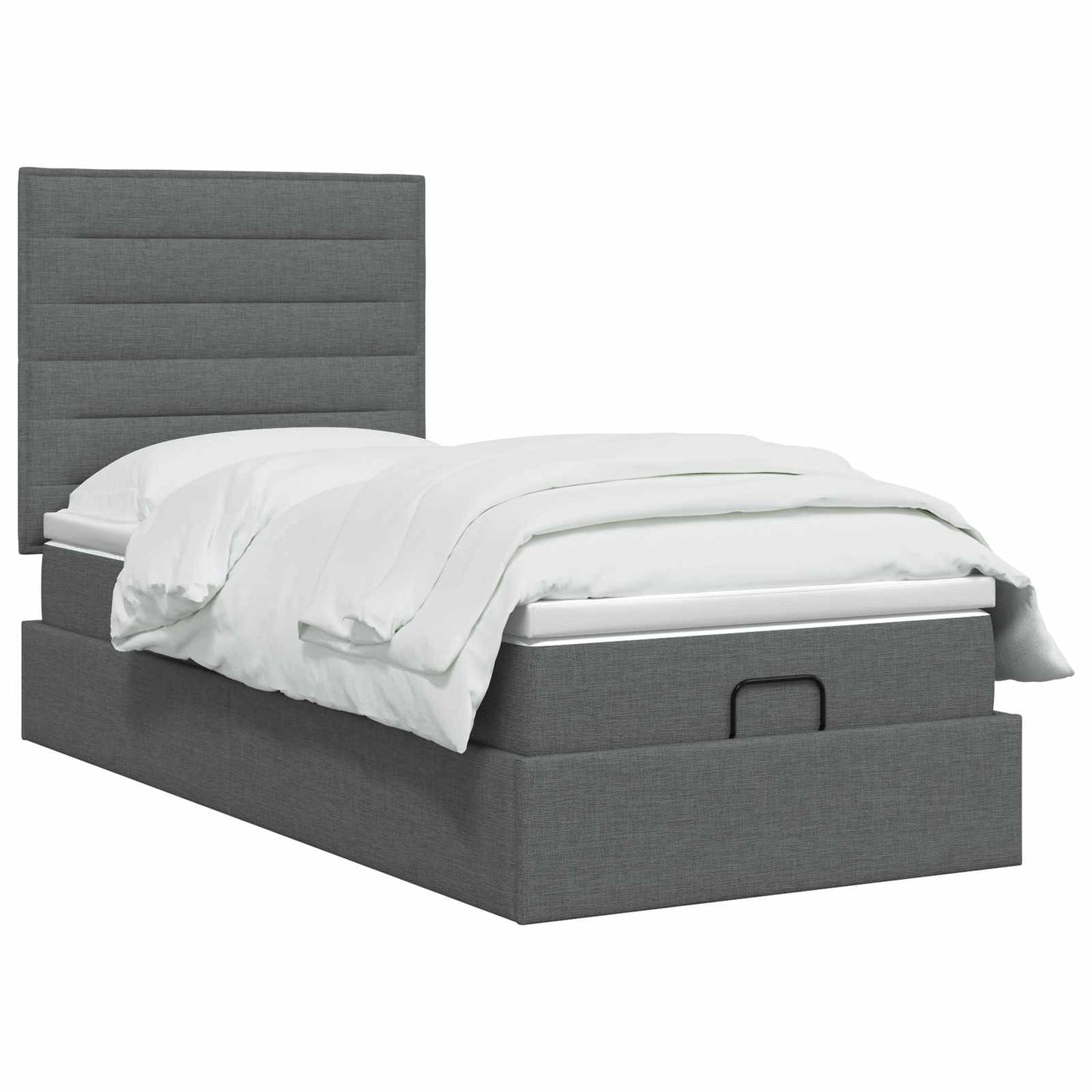 Letto Ottomano con Materasso e LED Grigio Scuro 80 x 200 cm