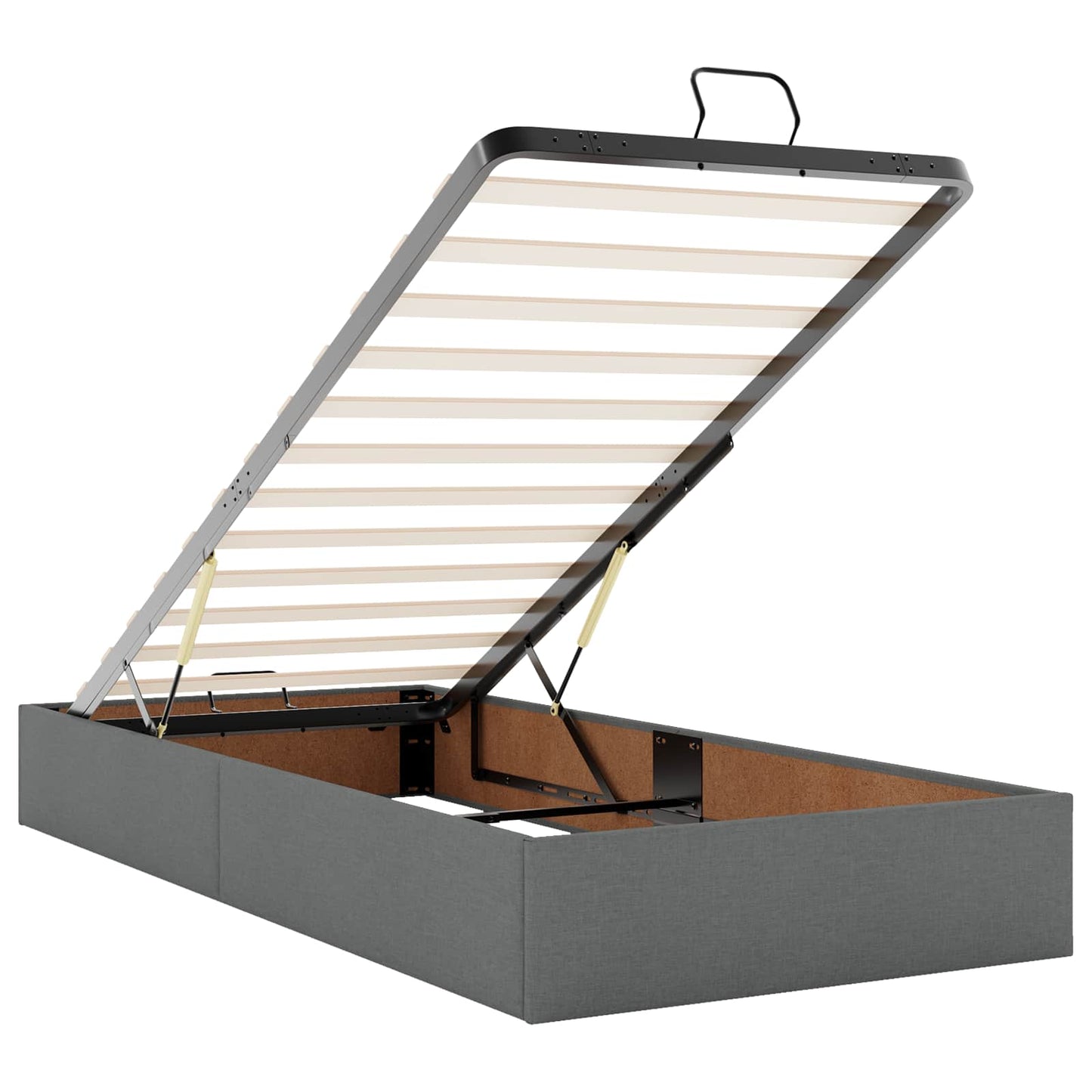 Letto Ottomano con Materasso e LED Grigio Scuro 100 x 200 cm