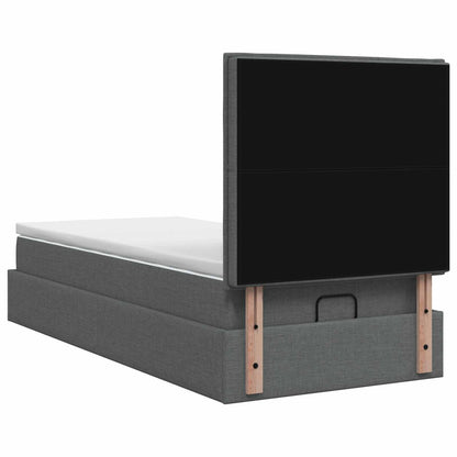 Letto Ottomano con Materasso e LED Grigio Scuro 100 x 200 cm