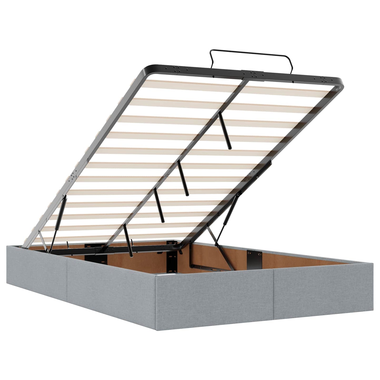 Letto Ottomano con Materasso e LED Grigio Chiaro 120 x 200 cm