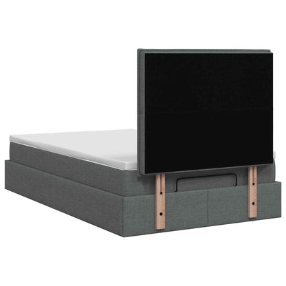 Letto Ottomano con Materasso e LED Grigio Scuro 120 x 200 cm