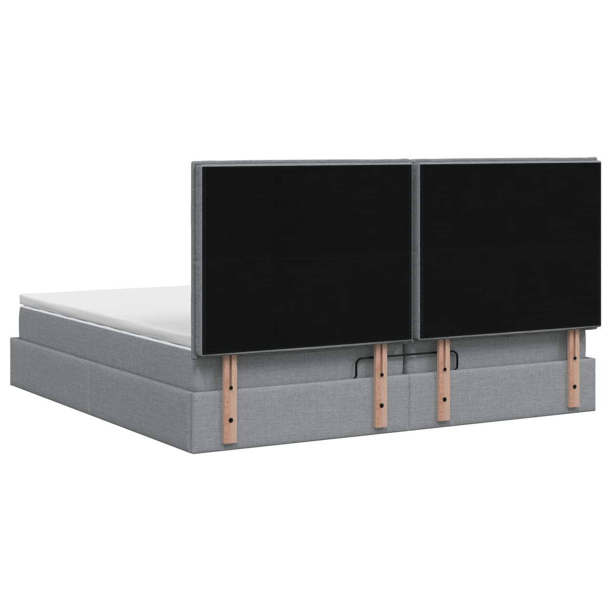Letto Ottomano con Materasso e LED Grigio Chiaro 200 x 200 cm | homemem39