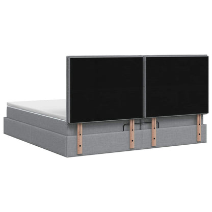 Letto Ottomano con Materasso e LED Grigio Chiaro 200 x 200 cm | homemem39