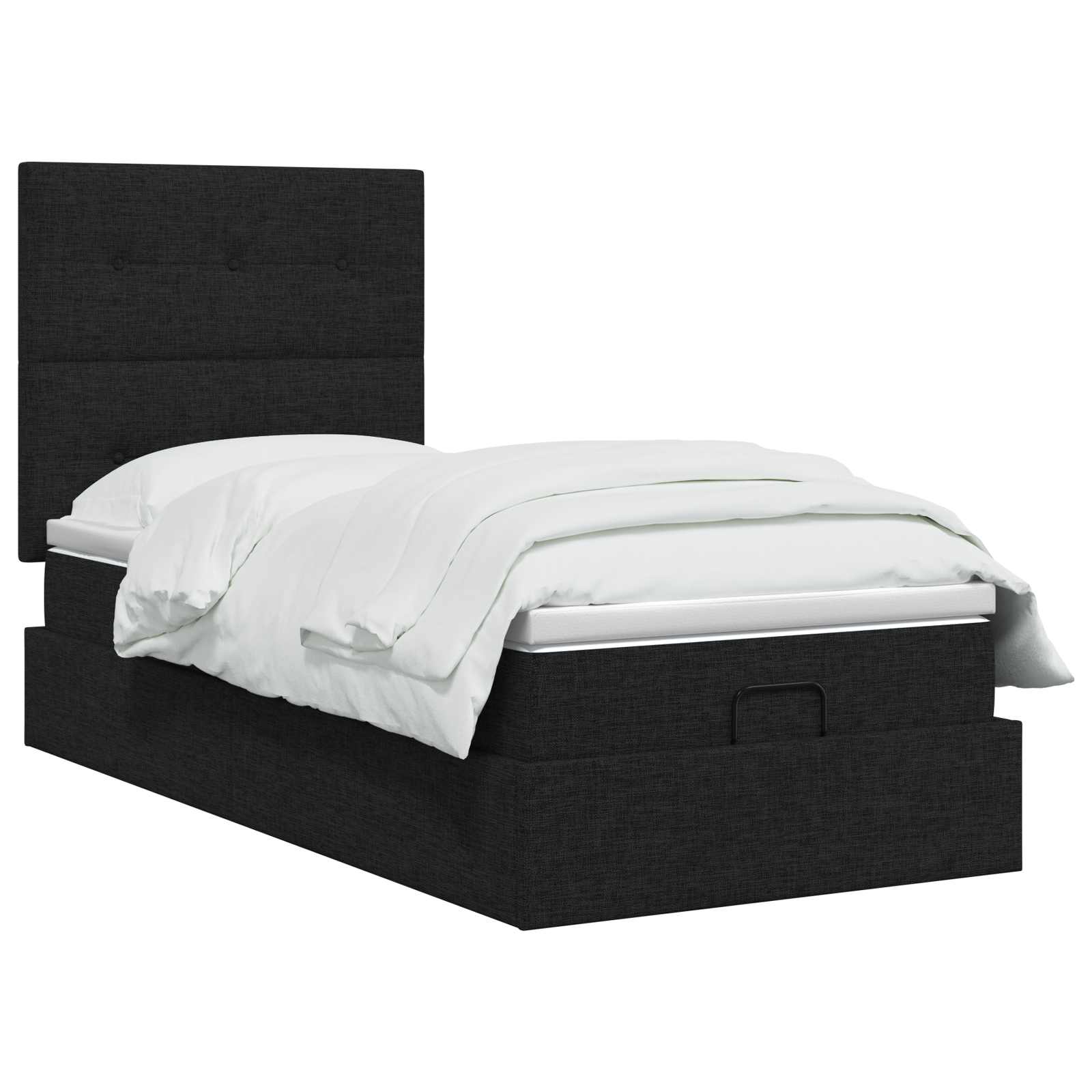 Letto Ottomano con Materasso e LED Nero 80 x 200 cm Tessuto | homemem39