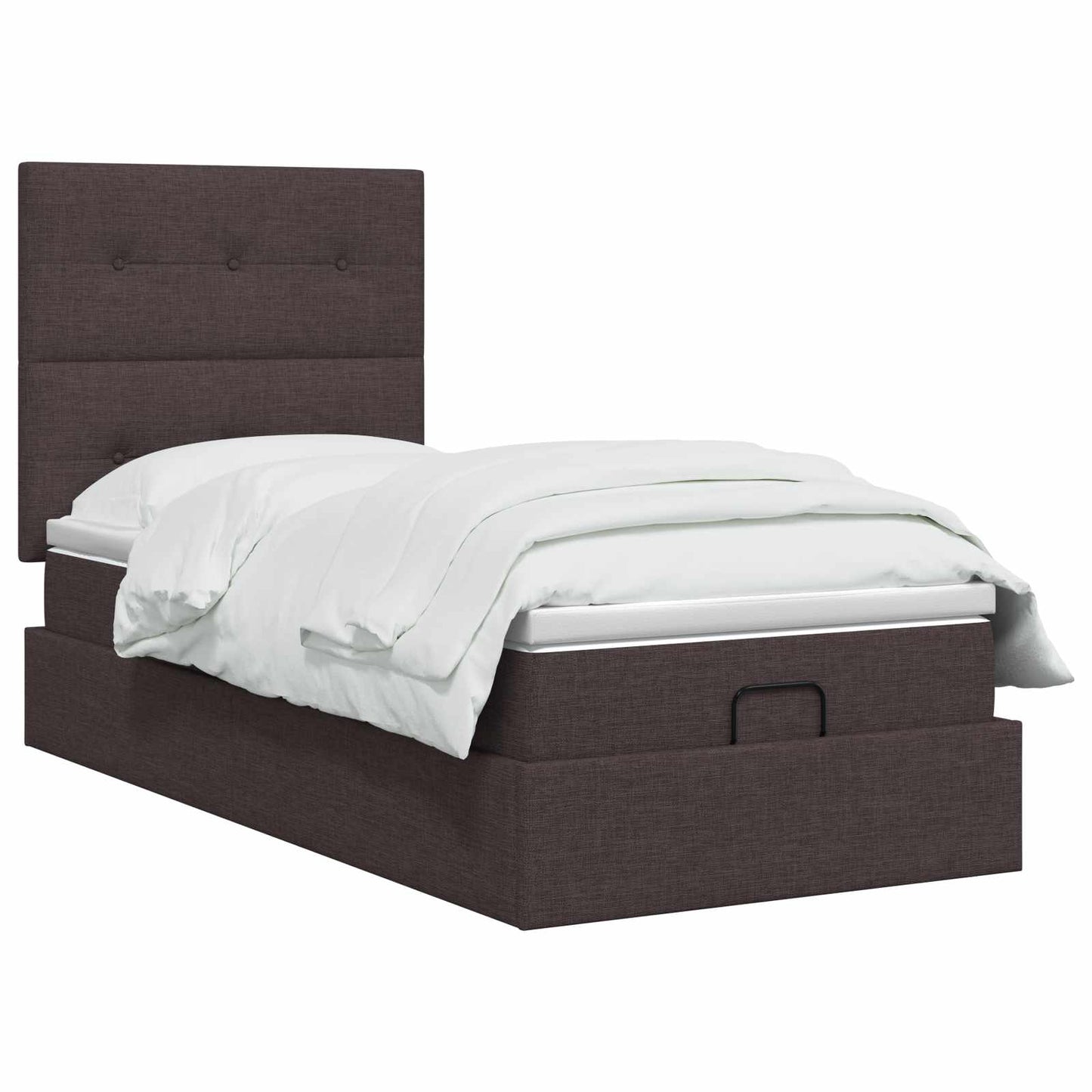 Letto Ottomano con Materasso e LED Marrone Scuro 80 x 200 cm | homemem39