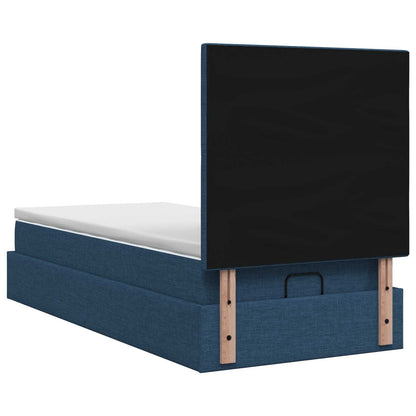 Letto Ottomano con Materasso e LED Blu 80 x 200 cm Tessuto | homemem39