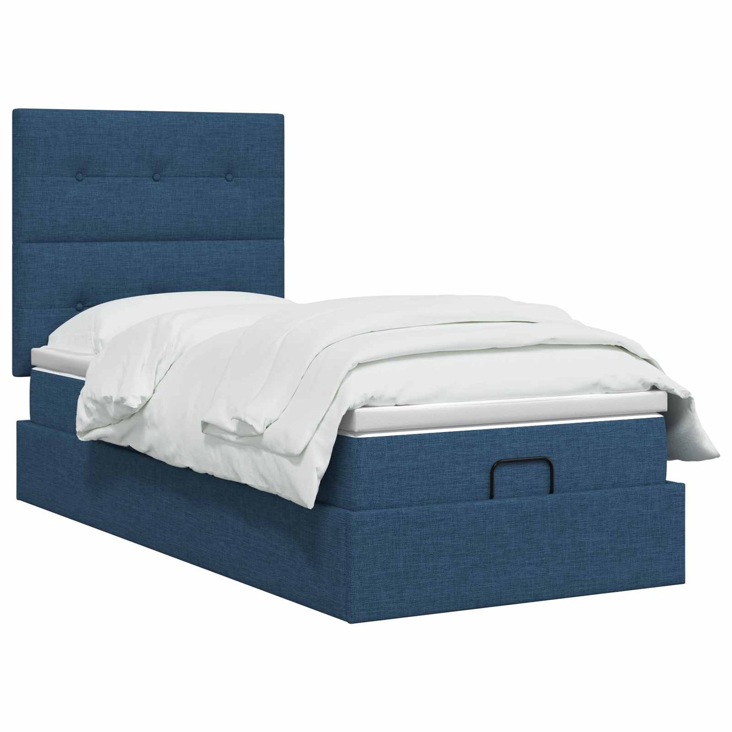 Letto Ottomano con Materasso e LED Blu 80 x 200 cm Tessuto
