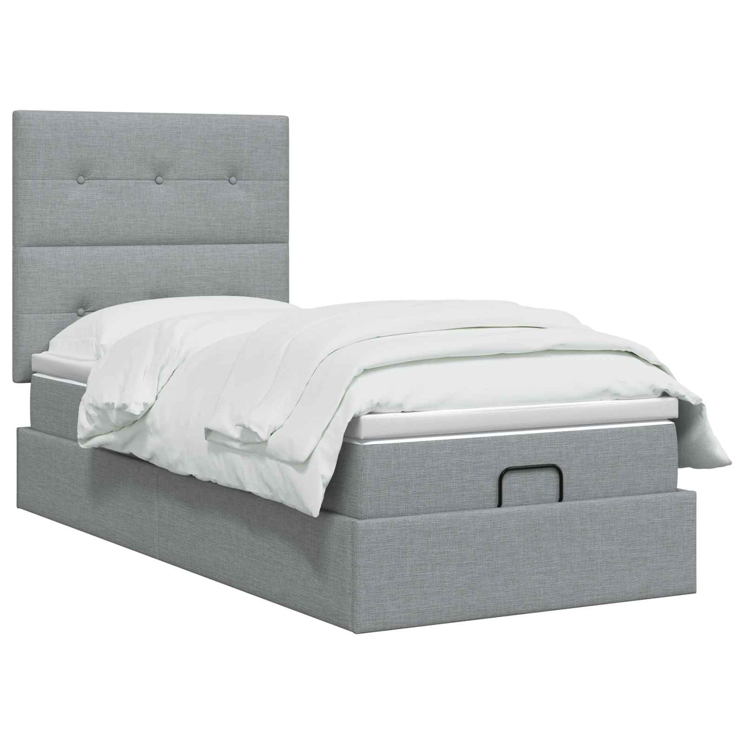 Letto Ottomano con Materasso e LED Grigio Chiaro 90 x 190 cm | homemem39