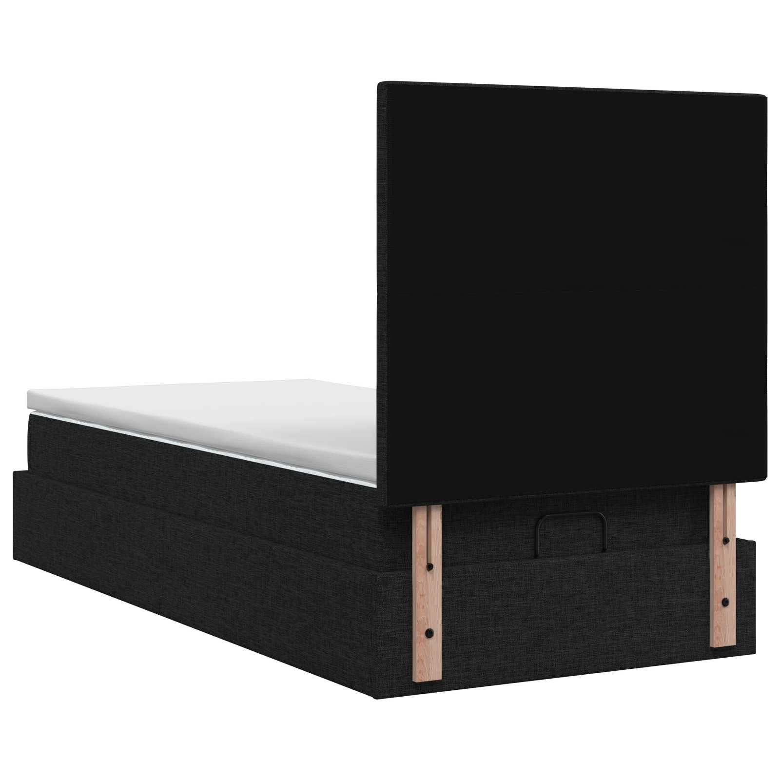 Letto Ottomano con Materasso e LED Nero 90 x 190 cm Tessuto | homemem39
