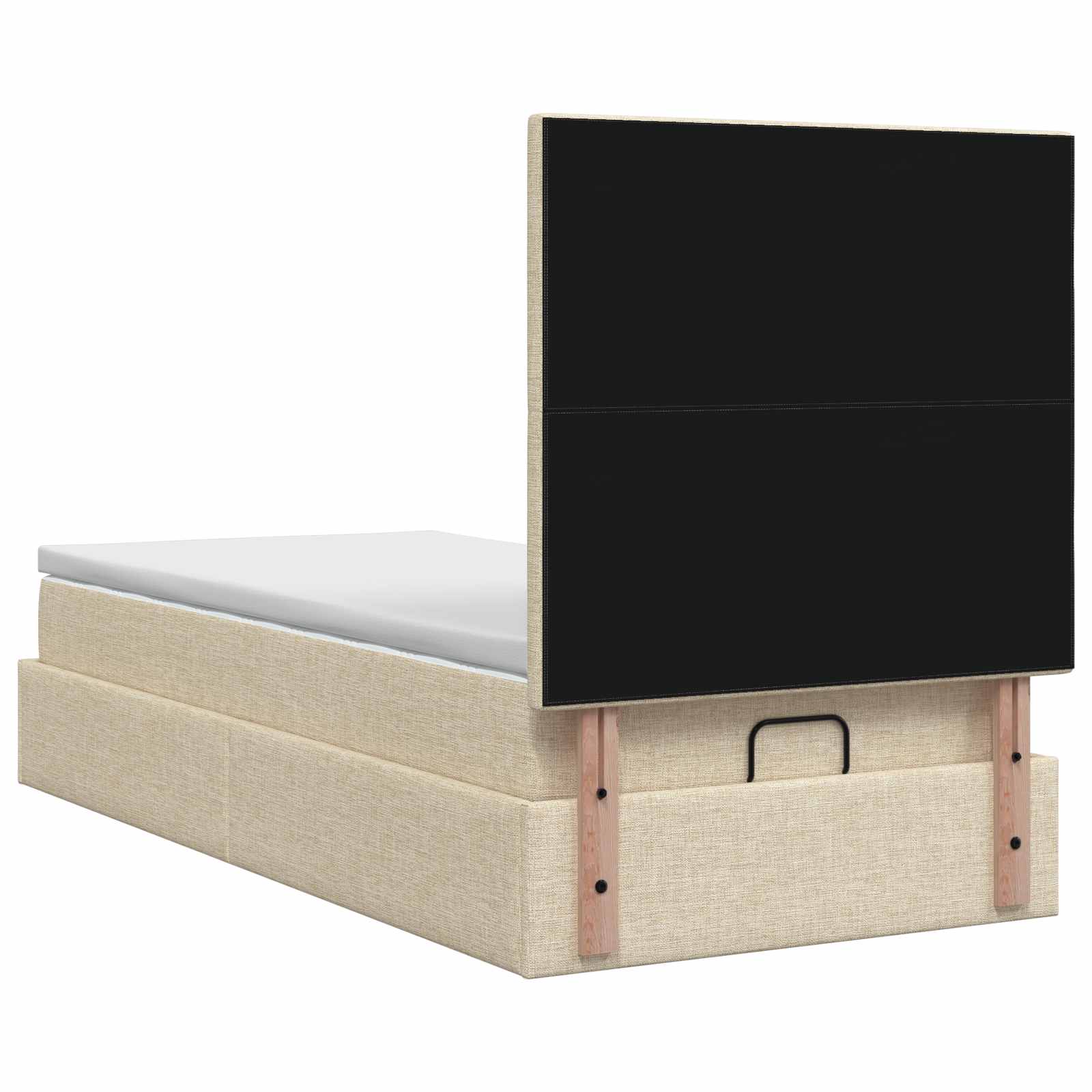 Letto Ottomano con Materasso e LED Crema 90 x 190 cm Tessuto | homemem39