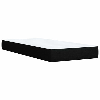 Letto Ottomano con Materasso e LED Nero 90 x 200 cm Tessuto