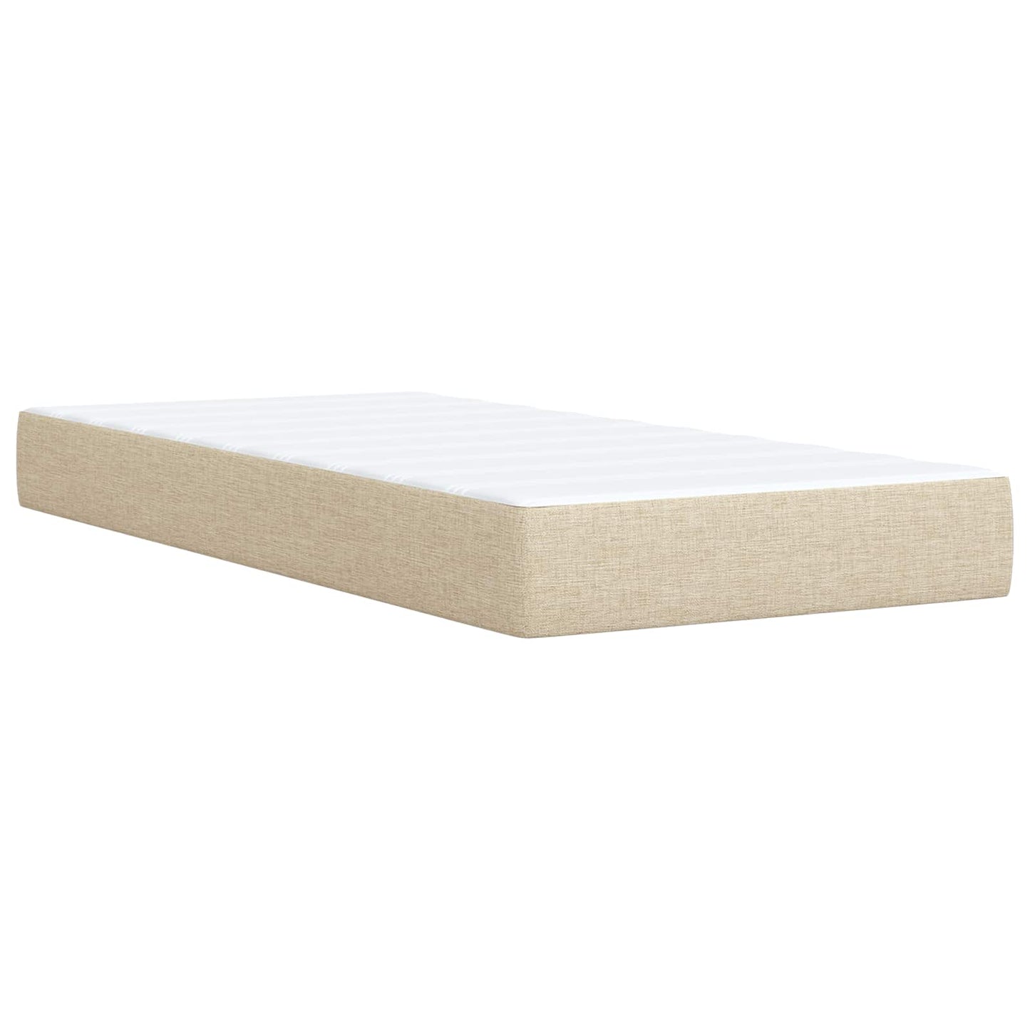 Letto Ottomano con Materasso e LED Crema 90 x 200 cm Tessuto