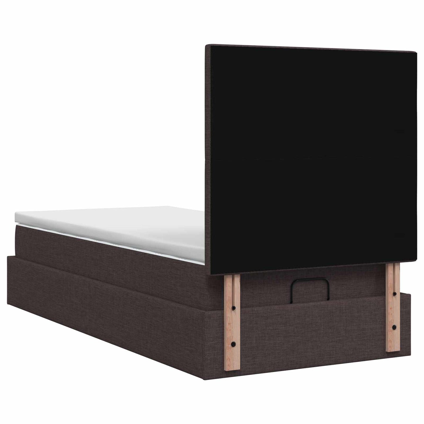 Letto Ottomano con Materasso e LED Marrone Scuro 100 x 200 cm | homemem39