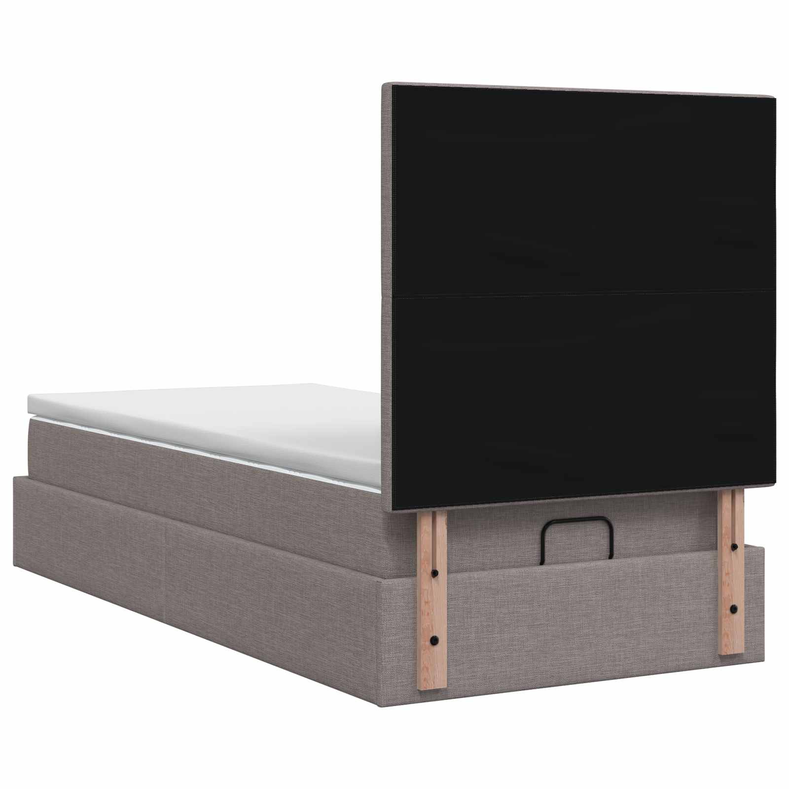 Letto Ottomano con Materasso e LED Tortora 100 x 200 cm Tessuto | homemem39