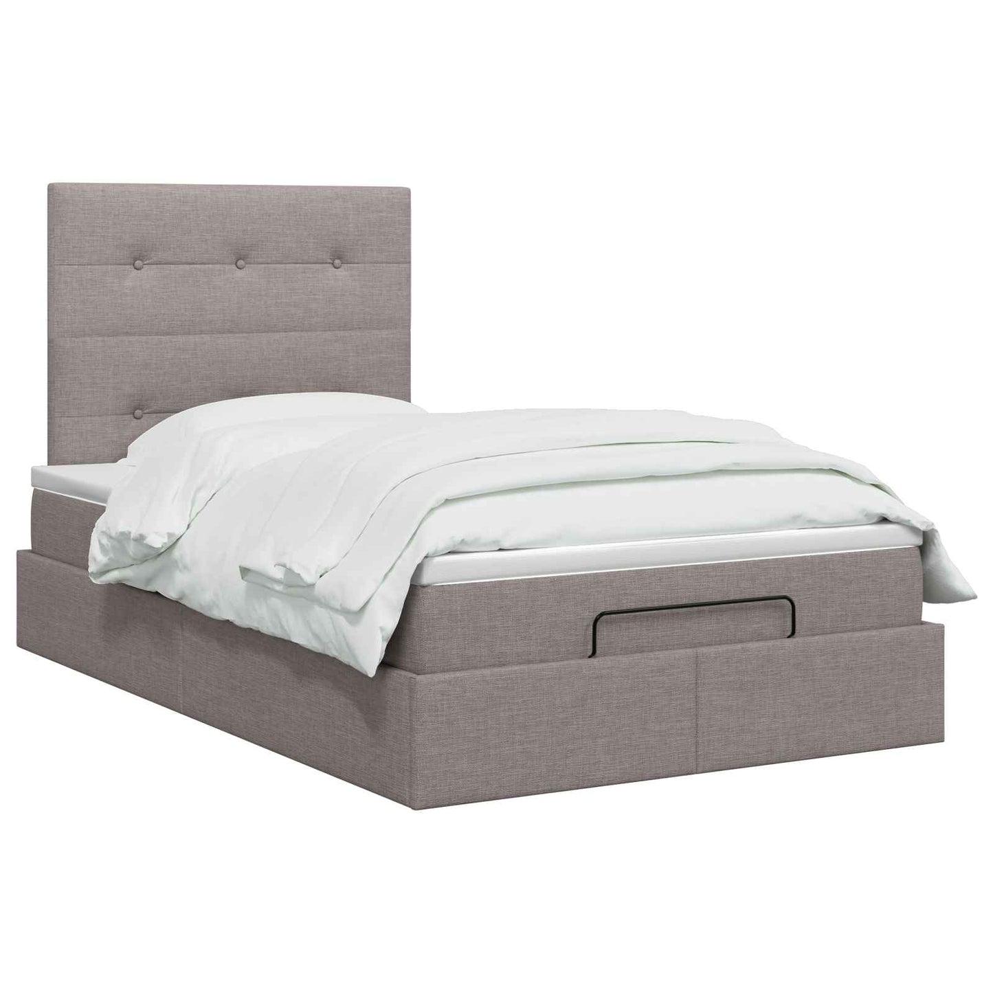 Letto Ottomano con Materasso e LED Tortora 120 x 200 cm Tessuto | homemem39