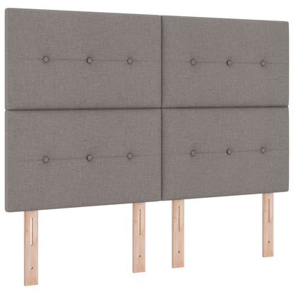 Letto Ottomano con Materasso e LED Tortora 140 x 190 cm Tessuto | homemem39