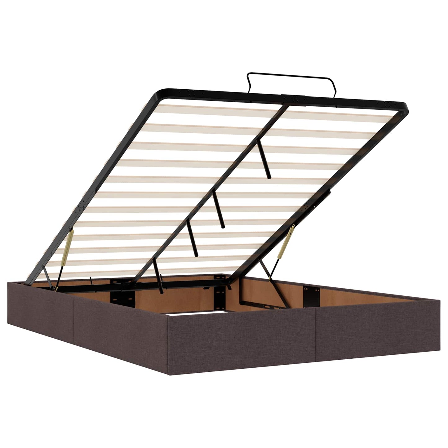 Letto Ottomano con Materasso e LED Marrone Scuro 140 x 200 cm | homemem39