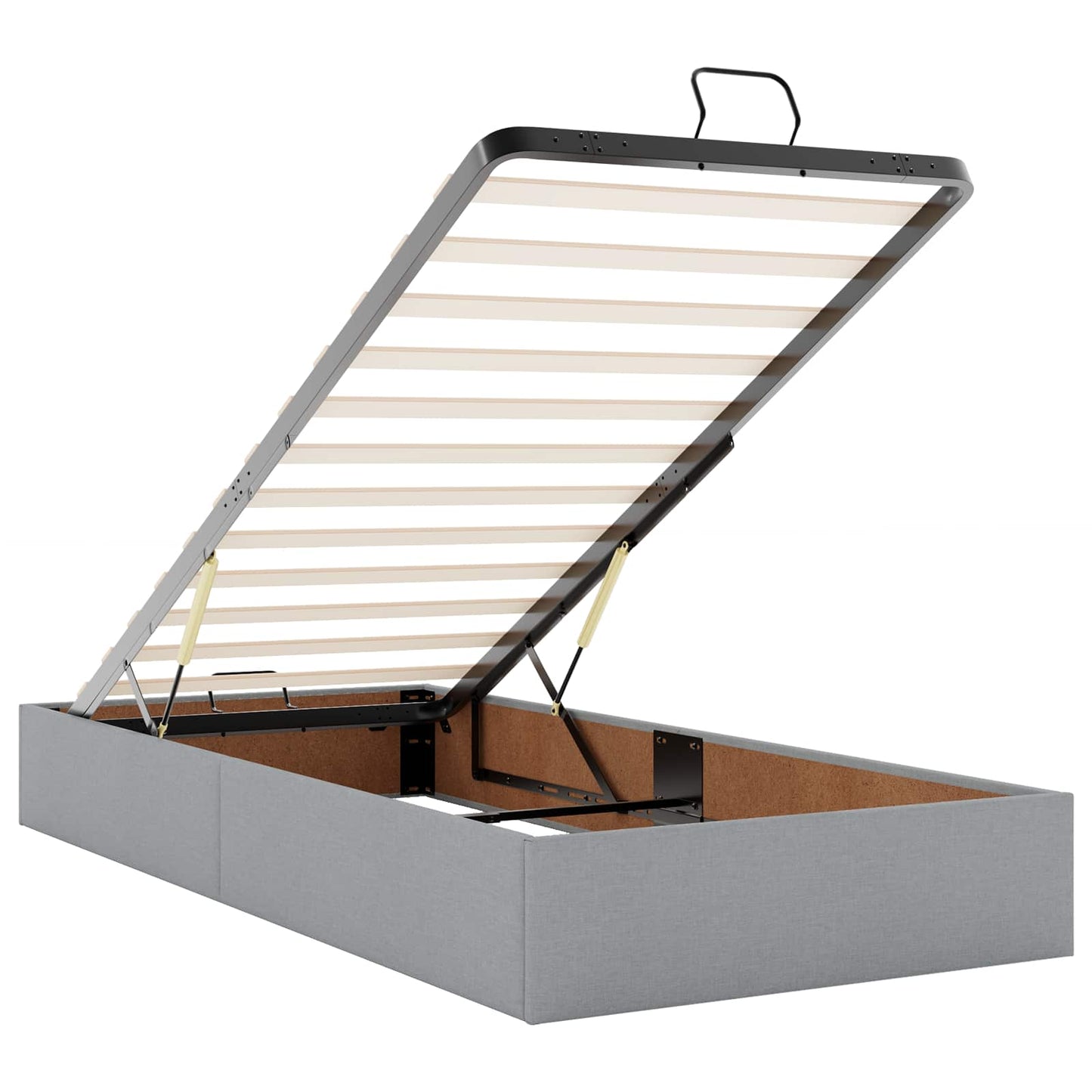 Letto Ottomano con Materasso e LED Grigio Chiaro 100 x 200 cm