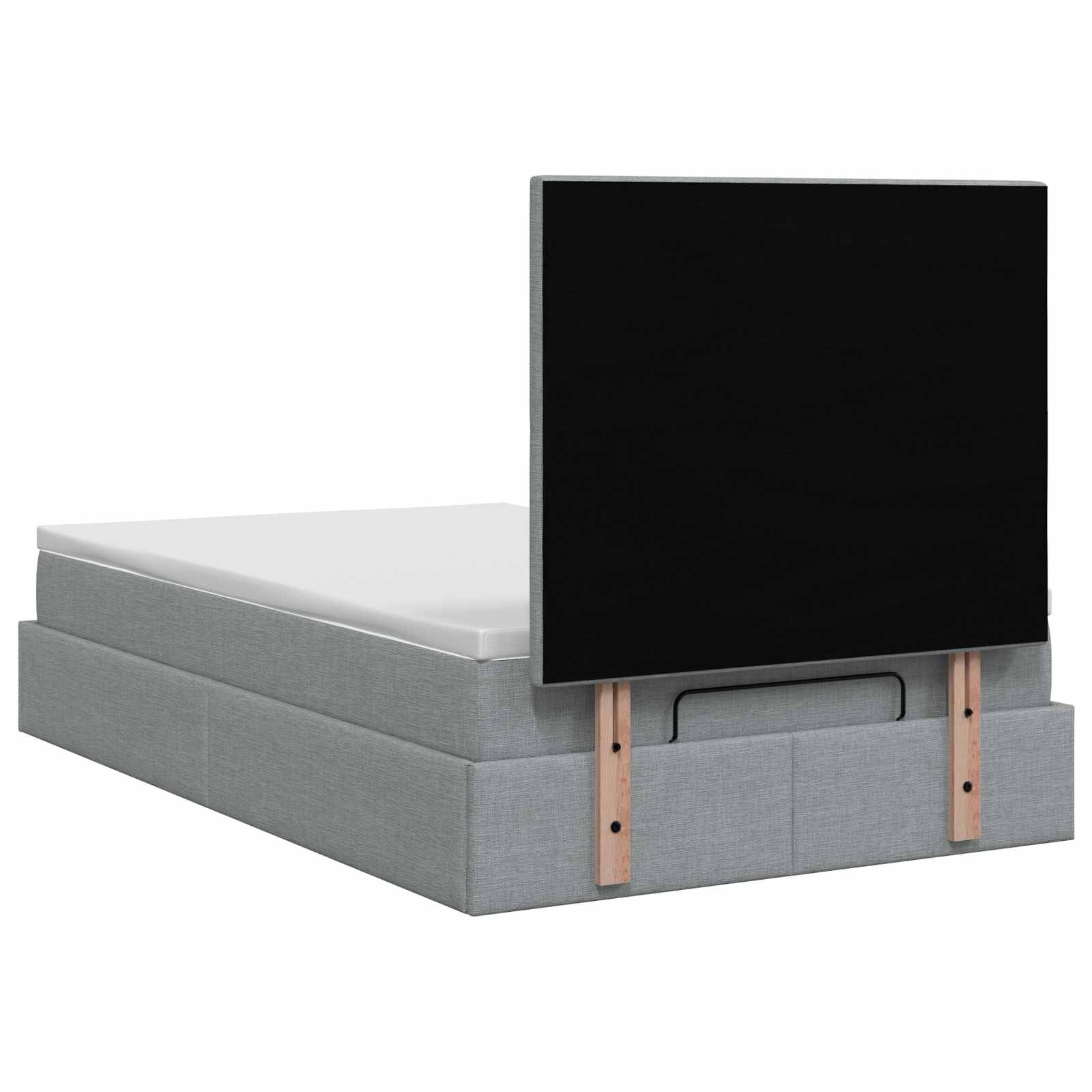 Letto Ottomano con Materasso e LED Grigio Chiaro 120 x 200 cm | homemem39