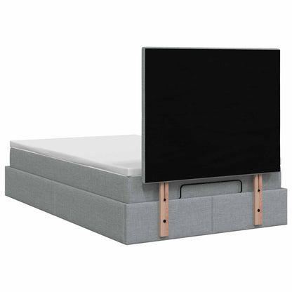 Letto Ottomano con Materasso e LED Grigio Chiaro 120 x 200 cm | homemem39