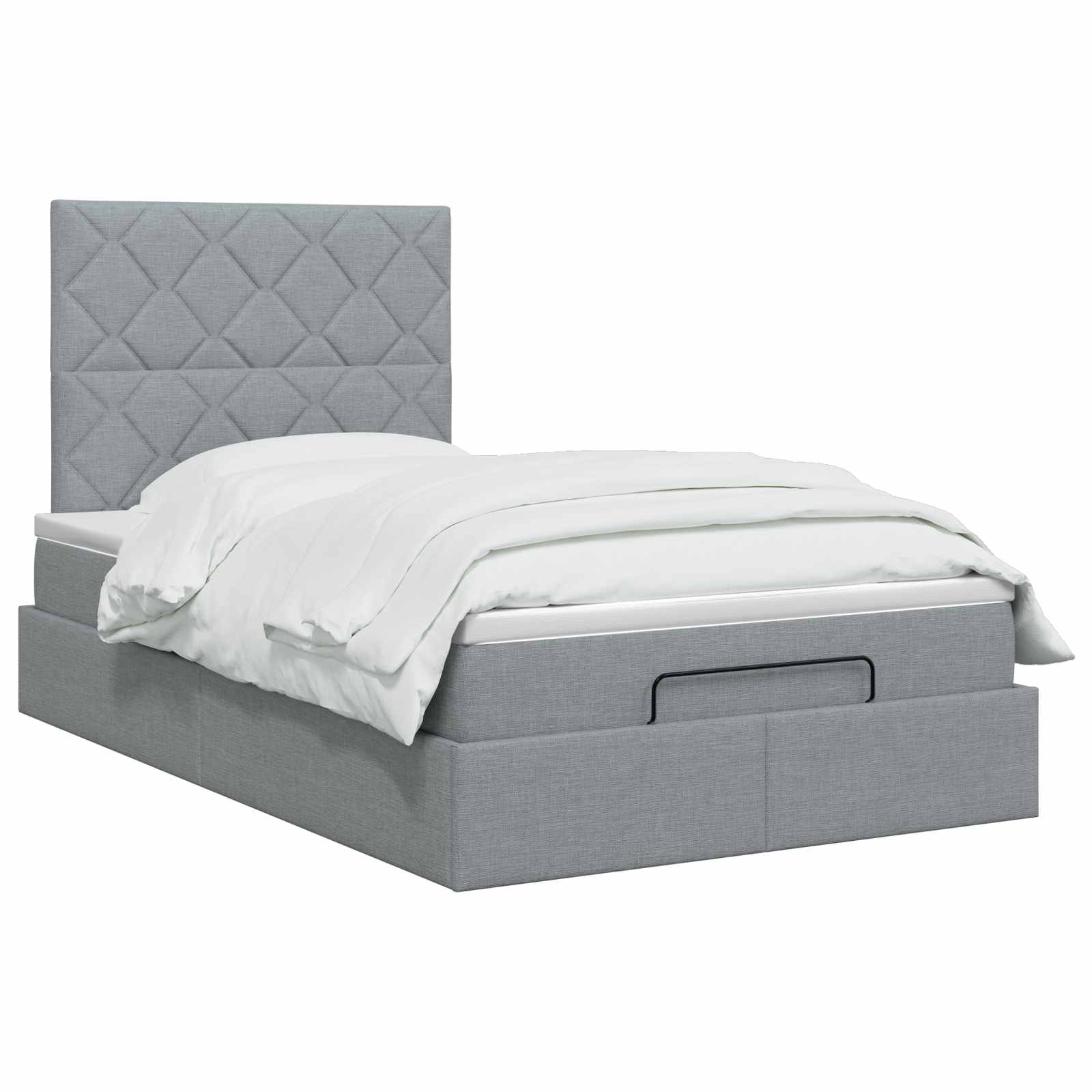 Letto Ottomano con Materasso e LED Grigio Chiaro 120 x 200 cm | homemem39