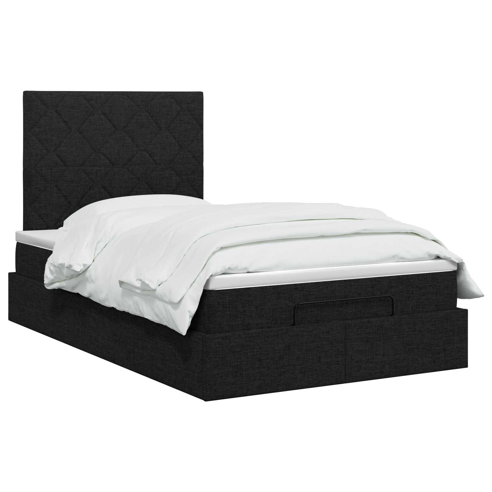 Letto Ottomano con Materasso e LED Nero 120 x 200 cm Tessuto | homemem39