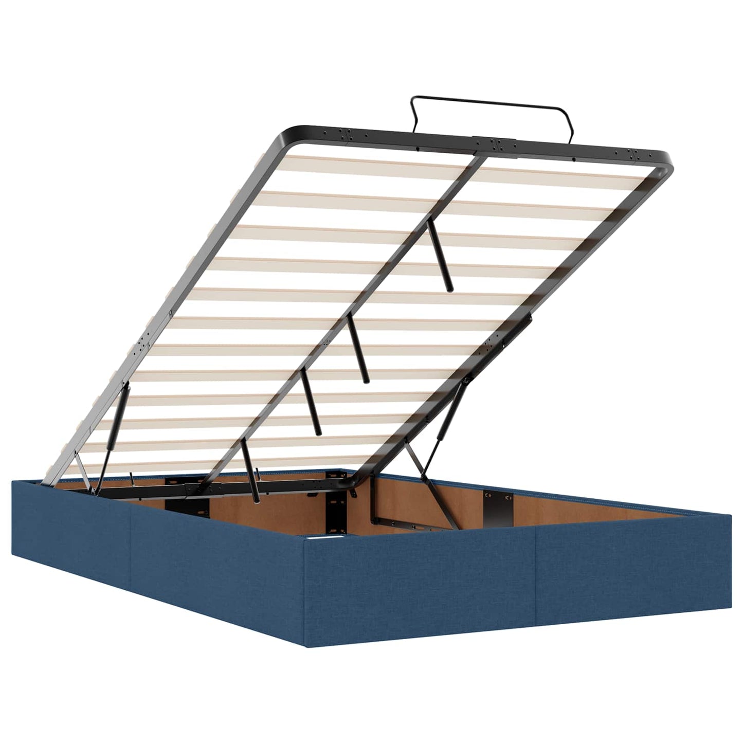 Letto Ottomano con Materasso e LED Blu 120 x 200 cm Tessuto | homemem39