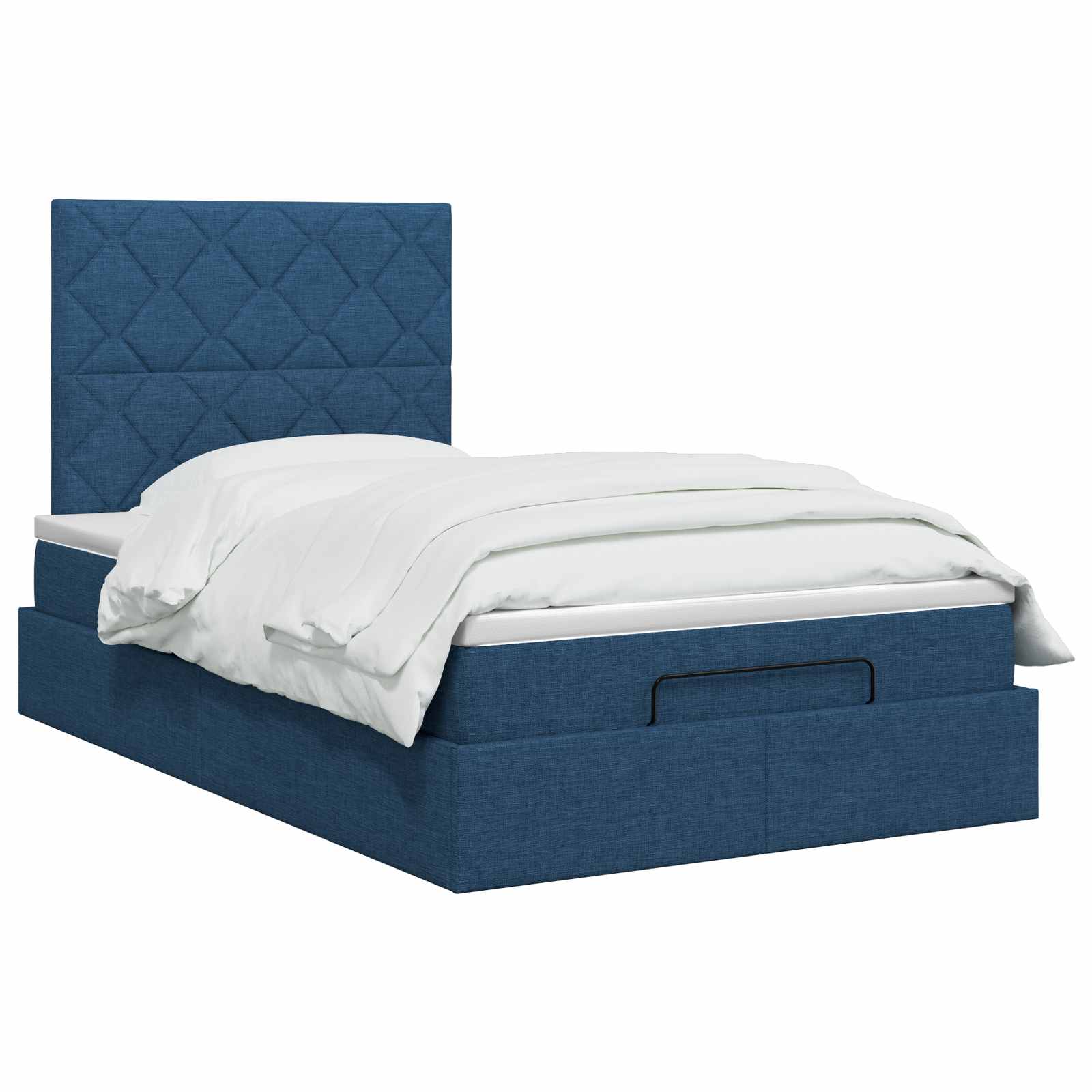 Letto Ottomano con Materasso e LED Blu 120 x 200 cm Tessuto | homemem39