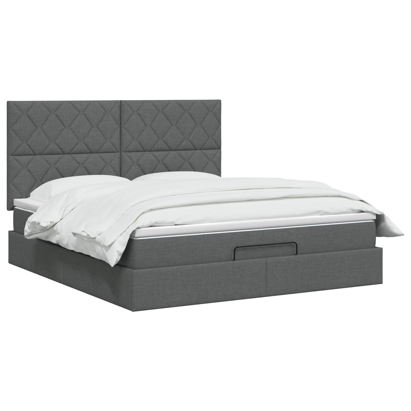 Letto Ottomano con Materasso e LED Grigio Scuro 140 x 200 cm | homemem39