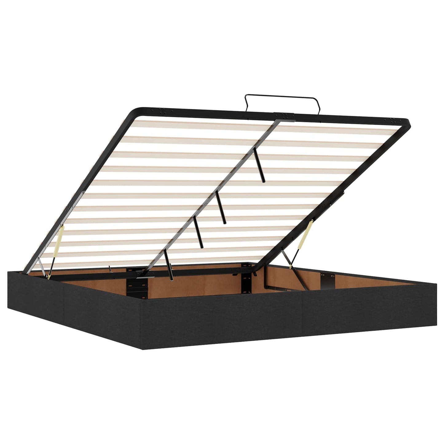 Letto Ottomano con Materasso e LED Nero 200 x 200 cm Tessuto | homemem39