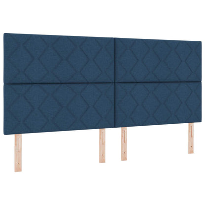 Letto Ottomano con Materasso e LED Blu 200 x 200 cm Tessuto
