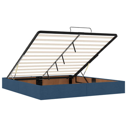 Letto Ottomano con Materasso e LED Blu 200 x 200 cm Tessuto | homemem39